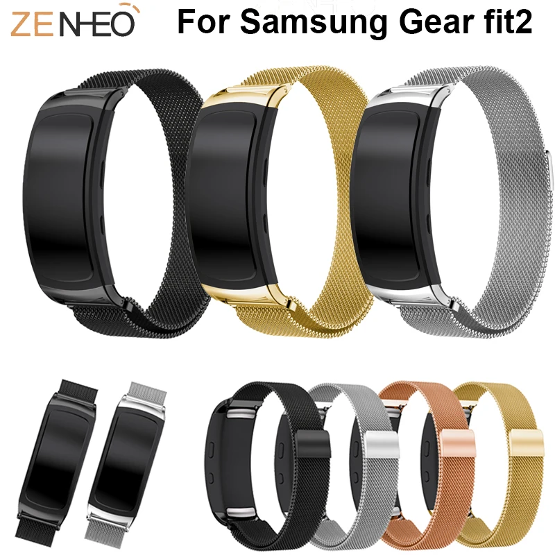 

Luxury For Samsung Gear fit2 watch 18mm watch strap Milanese Loop Wristbands replace Bracelet For Samsung Gear fit2 watchband