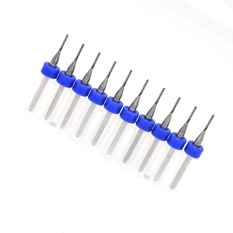 HANGXIN 10 шт./лот 1 0 мм 2 PCB концевые фрезы карбида вольфрама CNC фрезерный станок для