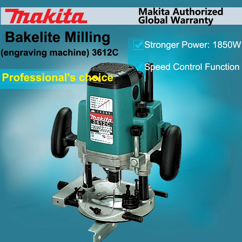 Япония Makita 3612C деревообрабатывающий гравировальный станок бакелитовый фрезерный станок долбежный станок по дереву Обрезка 1850 Вт 160 мм 9000-23000 об/мин