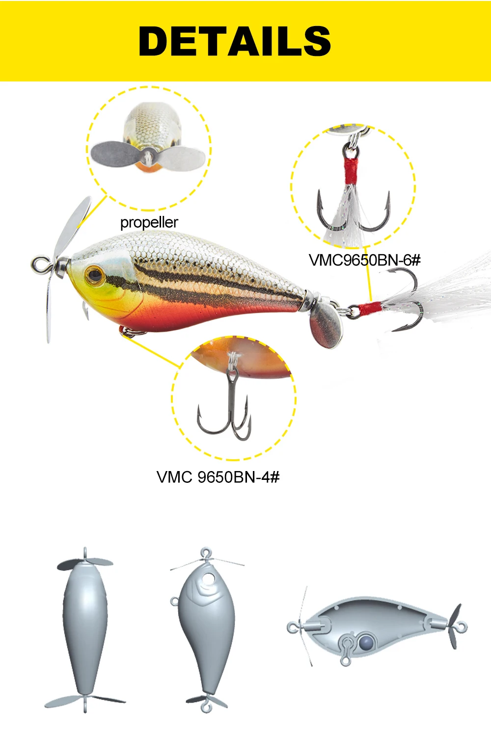 Hunthouse prop crankbait новая приманка для ловли окуня плавающая poisson nageur рыболовные воблеры kunstaas 60 мм 13 г Лучшая цена Перо хвоста