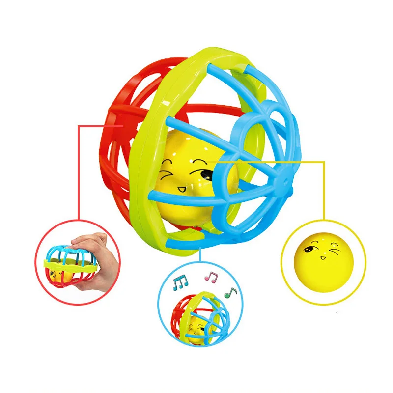Детская игрушка-погремушка ручной работы, Забавный Прорезыватель для новорожденных, погремушка, От 0 до 1 года, Детская развивающая игрушка, мягкий резиновый шарик, игрушки высокого качества