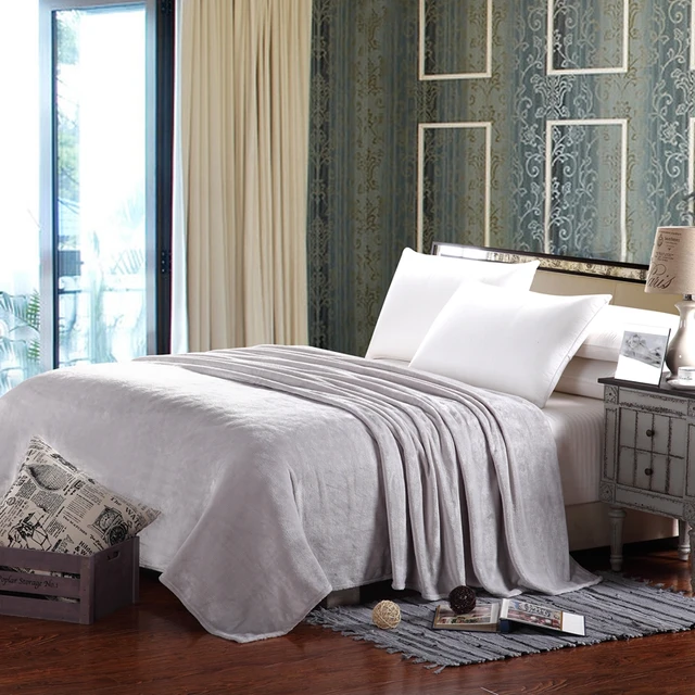 home textile blanket summer solid color super warm soft twin full twin size blanket