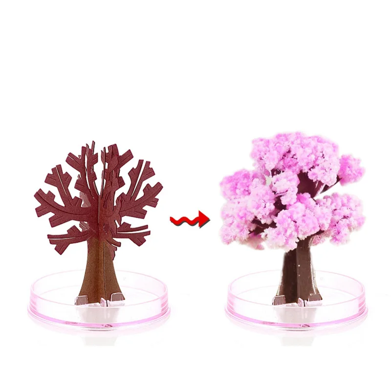 

1pc Japan Pink Magic Growing Christmas Tree Crystal Paper Tree Decor Science Toy New Year's Cherry Blossom Christmas Kids Toys