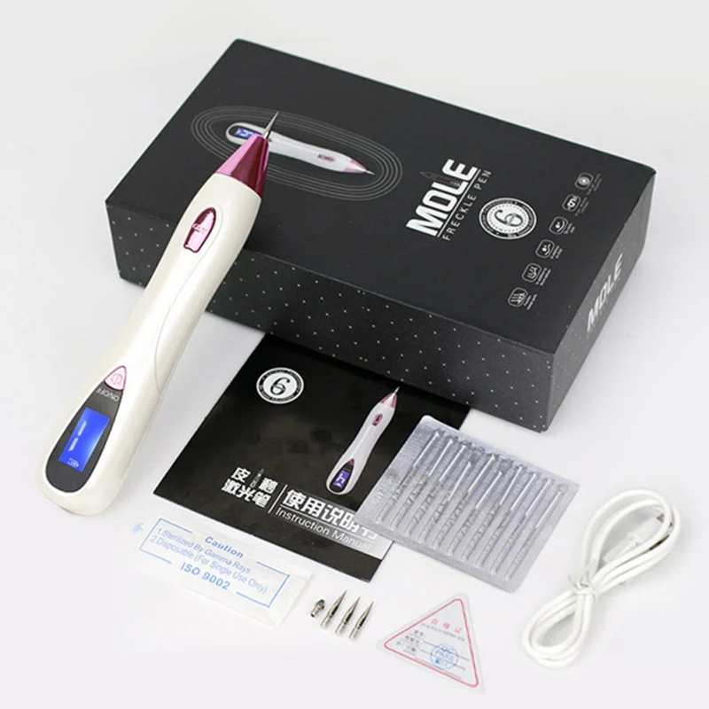 

New Portable Mole Remover 6-Gears Adjustable Power Output Rechargeable Skin Tag Removal Pen with LCD Home Use Laser Freckle Spot