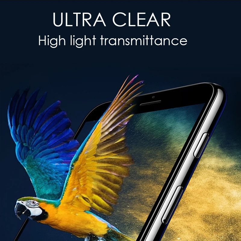 

9H HD 4D Edge Tempered Glass For iPhone 7 8 Plus Full Cover Round Protective Screen Protector on the For iPhone 6 7 Plus X Glass