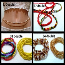 Богемский Стиль Двухрядные Бусины Подвески для тела для украшения тела ювелирные изделия Мода, эластичная талия на талии, летняя пляжная цепь