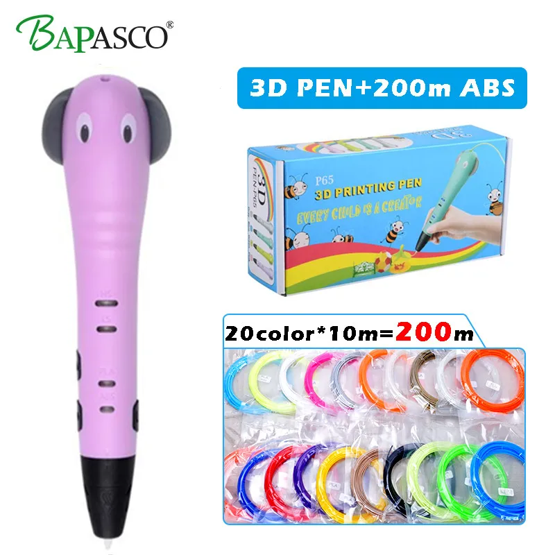 

BAPASCO 3D Pen New Version 3D Drawing Printer Pen 3D Printing Pencil Stencils eBook Refills ABS Filament for Kids Adult Art Gift