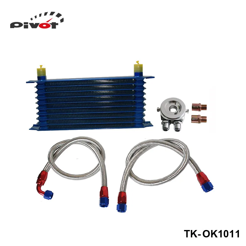Pivot - Universal 10 Rows Oil Cooler Kit M20XP1.5 3/4X16 UNF Oil Filter Fitting Adapter TK-OK1011