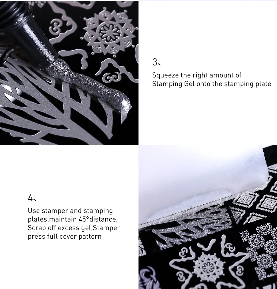 Maphie 2 шт./лот набор для штамповки гель-лака черно-белый принт дизайн ногтей украшение долговечный дизайн ногтей штамповка гель лак для ногтей