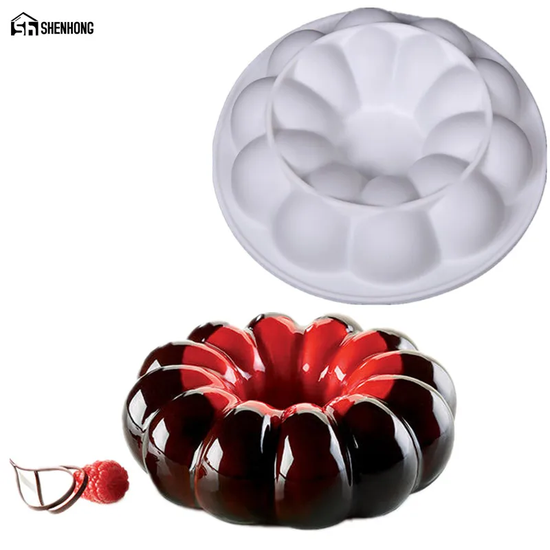 

SHENHONG Pumpkin 3D Cake Moulds Silicone Mold For Ice Creams Chocolates Pastry Art Pan Bakeware Geometric Moule Brownie Chiffon