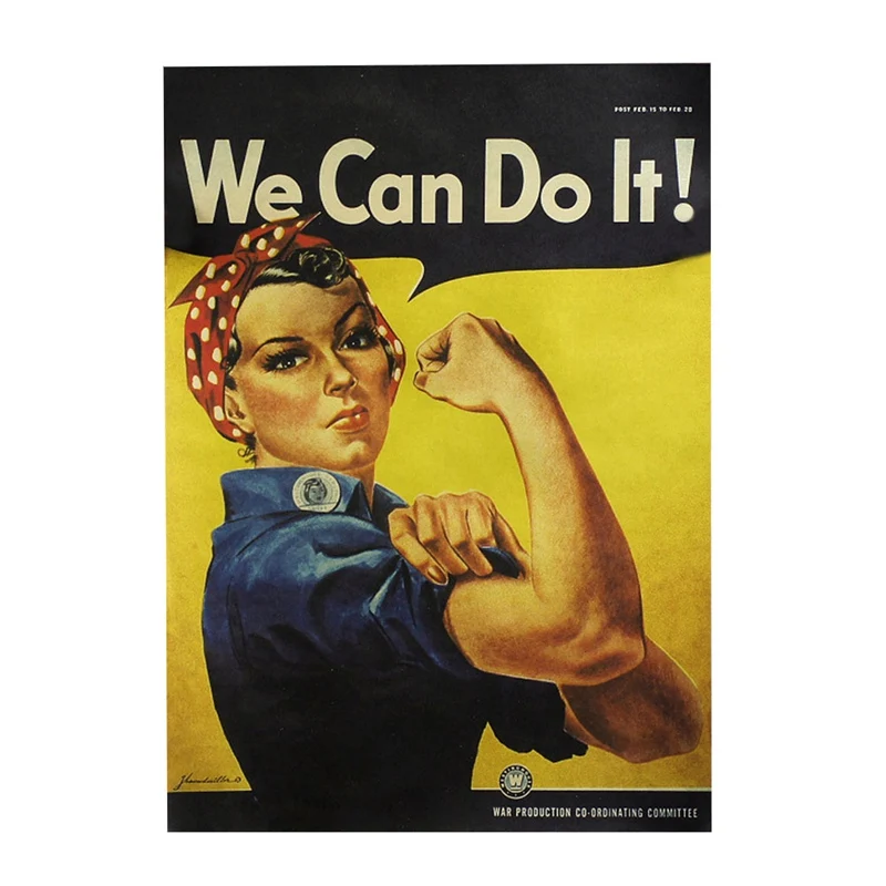 

1PCS We Can Do It Kraft Paper Adornment Movie Posters Vintage Poster Adornment Home Decoration Wall Stickers 51.5X36cm