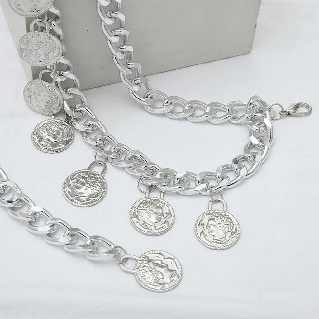 MagiDeal Elegant Lady Bohemian Coins Tassel Chain Wedding Gypsy Waist Belt Body Chain Jewelry