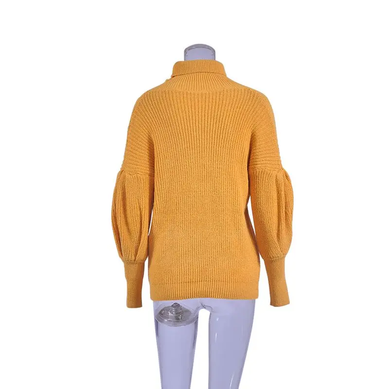 Oversized Knitted Pullovers Streetwear Long Sleeve Turtleneck Thickened Sweater Jumper SW166
