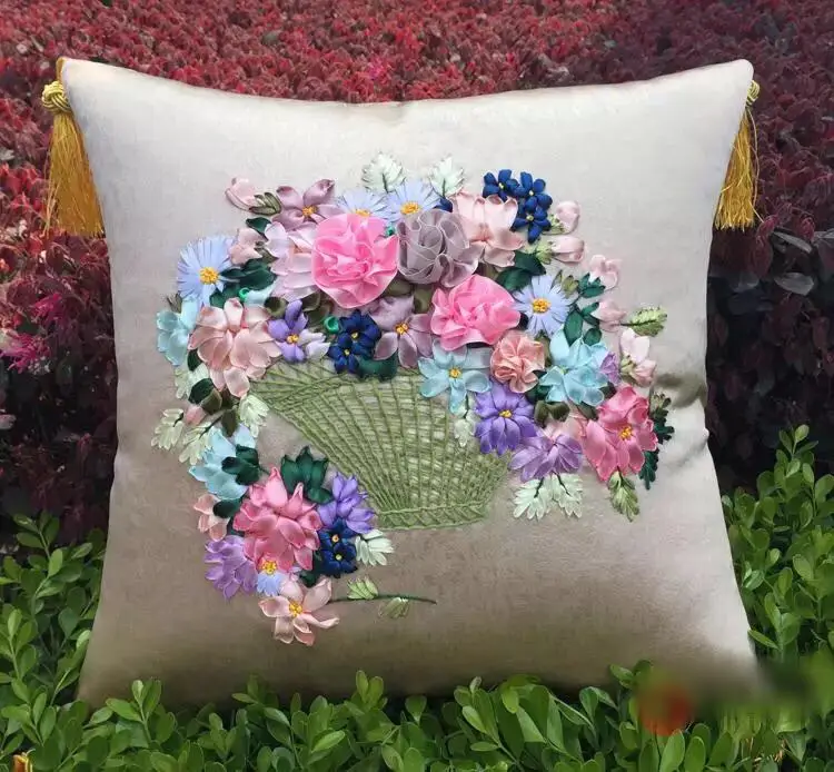 1 шт. декоративная подушка для дивана 40 х40 см|ribbon embroidery kits diy|diy embroiderydecorative decorative |