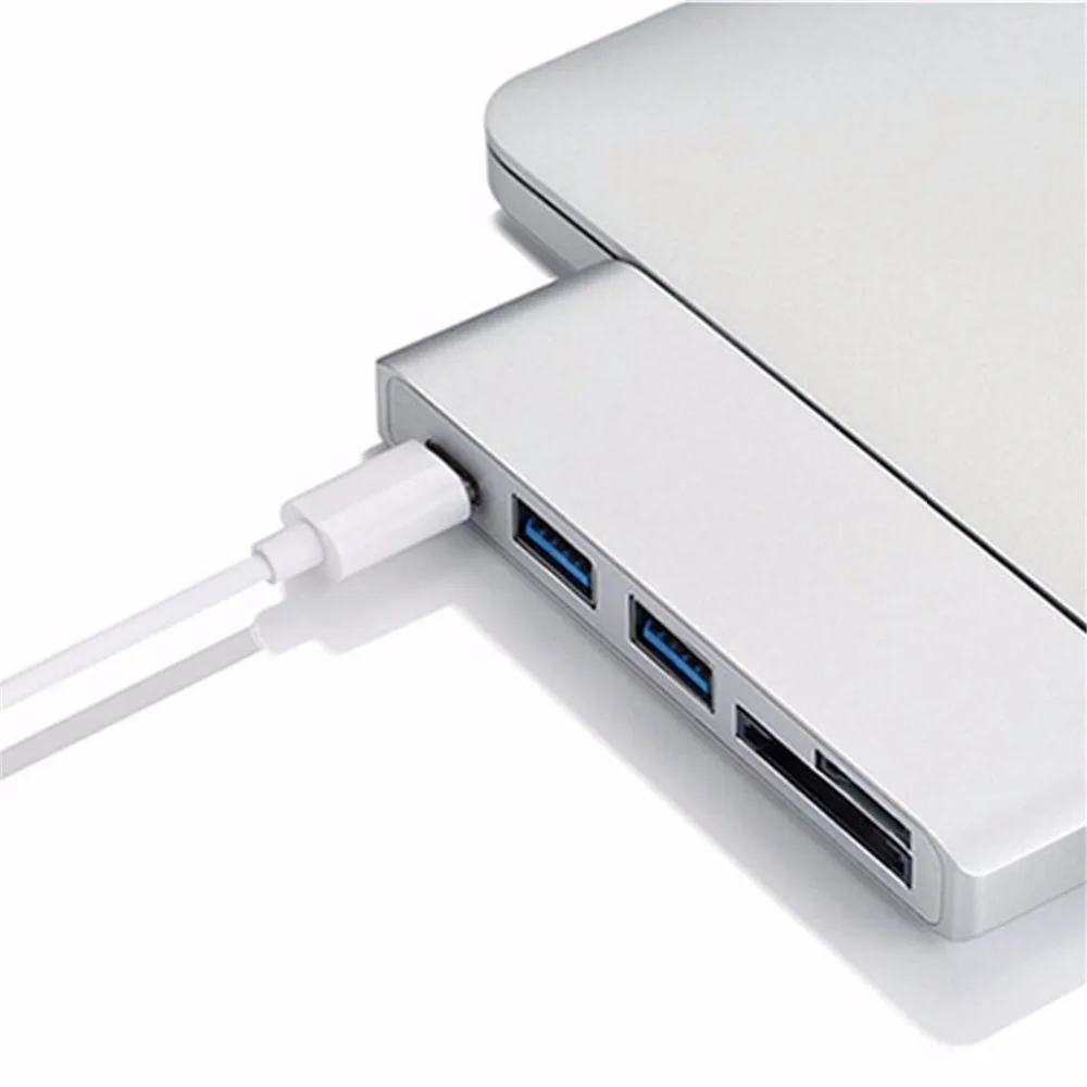 Q) Аксессуары для ноутбуков USB 3,0 Тип usb-C концентратор 3,0 внешний 5 Порты и разъёмы USB разветвитель с микро USB Мощность для портативных ПК компьютер