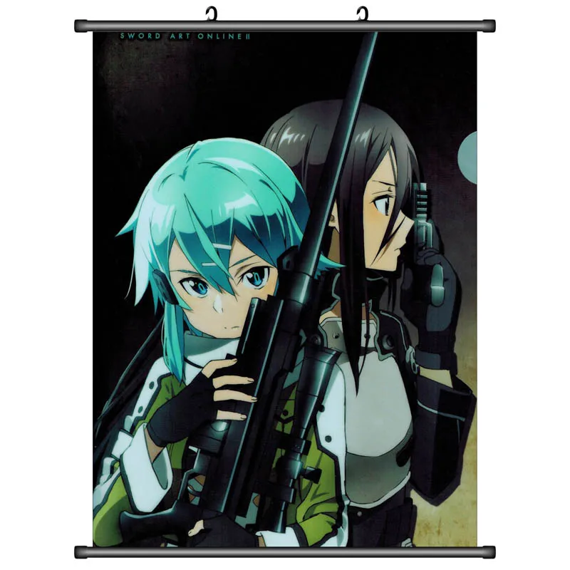 Sword Art Online: Asada Shino 60X80 см японский HD аниме постер тканевая картина баннерная
