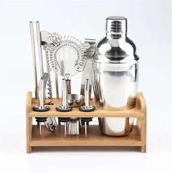 

12pcs / set Stainless Steel Wine Mixer Liquor Red Wine Cocktail Shaker tweezers Bar Tools Kit Filter for Bartender