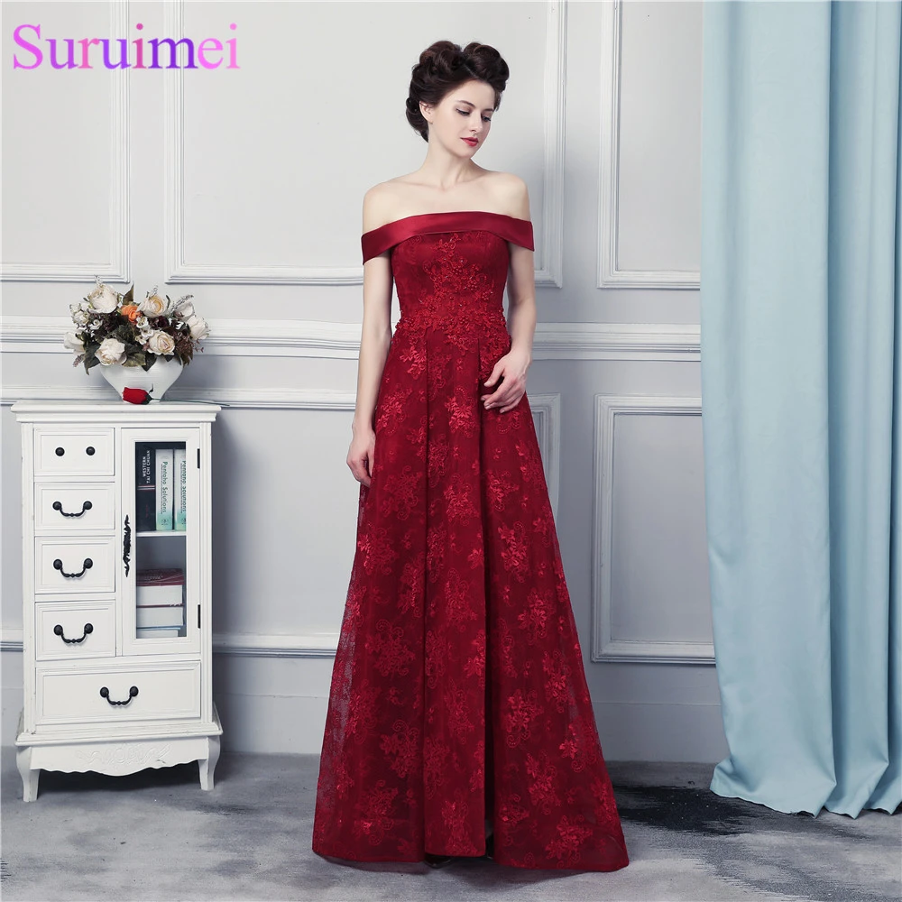 burgundy red lace dress