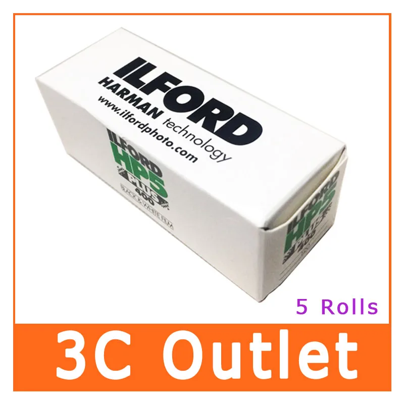 Ilford HP5 Plus черная и белая отрицательная пленка ISO 400, 120 рулонная пленка x 5 рулонов