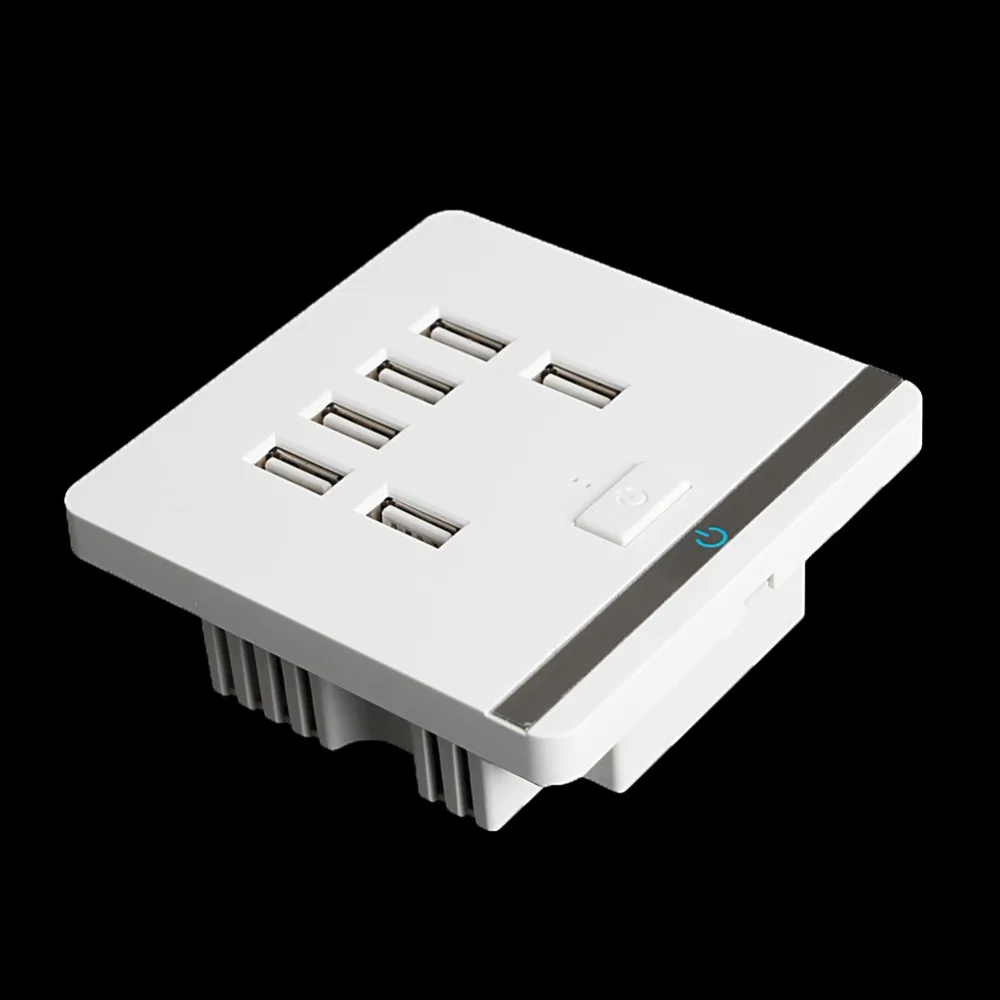 3.4A 6 портов USB настенное зарядное устройство розетка панель Переключатель практичный