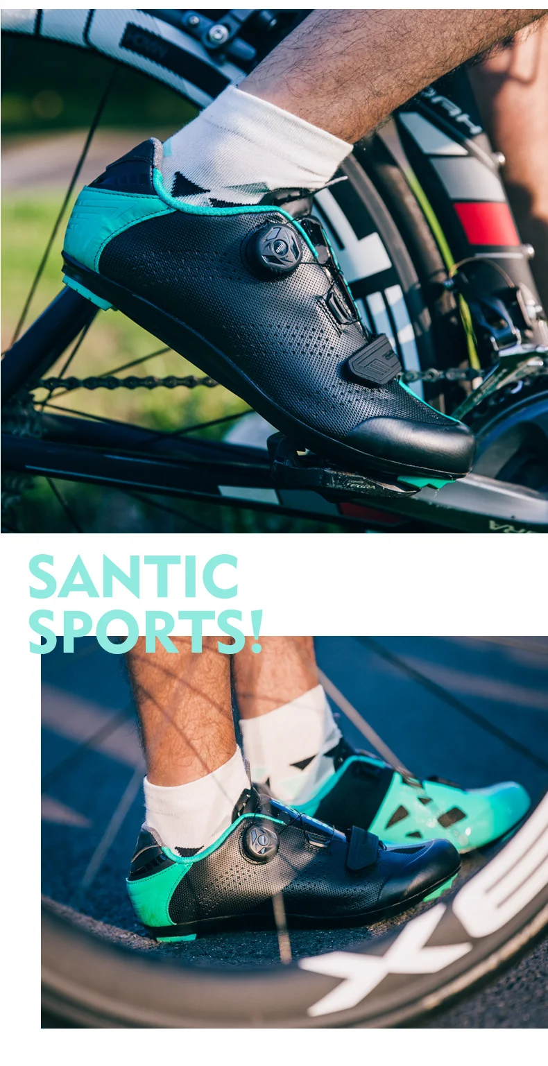 Santic/Женская обувь для шоссейного велоспорта; обувь с замком для шоссейного велосипеда; велосипедная обувь с нейлоновой подошвой для мужчин и женщин