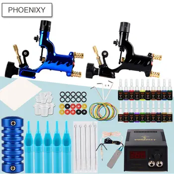 

Starter Rotaty Tattoo Machine Kit 1 Coils Guns 4 Colors Pigment Inks Set Black Power Tattoo Beginner Grip Kit Permanent Makeup