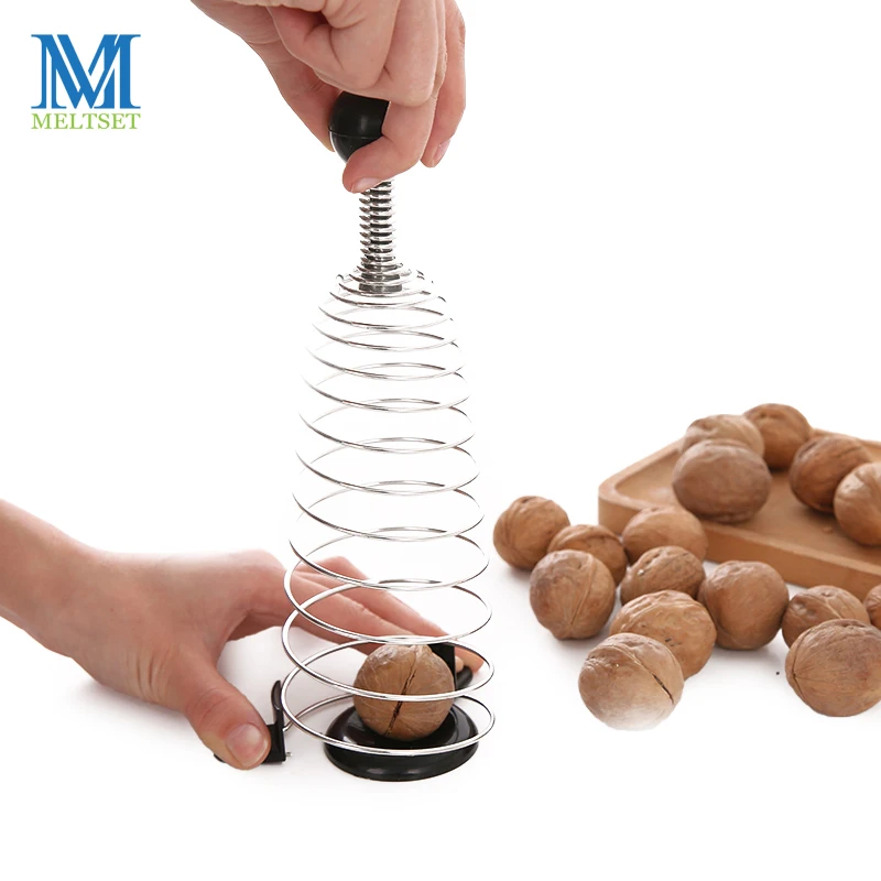 New Creative Spring Stainless Steel Nut Cracker Kitchen Crush Walnut
