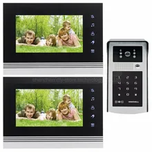 DIYSECUR 7 inch Touch Button Video Door Phone Intercom Doorbell IR Night Vision HD 300000 Pixels Camera 1V2