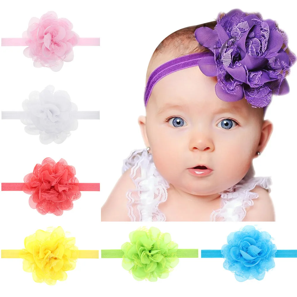 

1 Piece MAYA STEPAN Children Chiffon Lace Flower Hair Head Band Accessories Baby Newborn Hair Rope Headband Headwear Headwrap