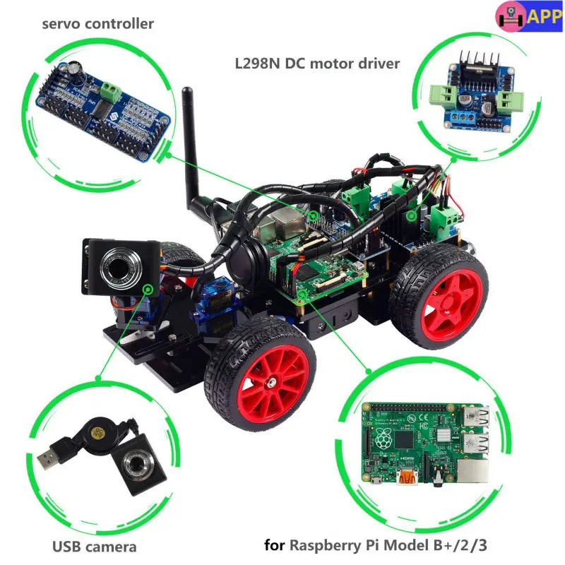 SunFounder font b Smart b font Remote Control Video Car Kit for Raspberry Pi 3 with