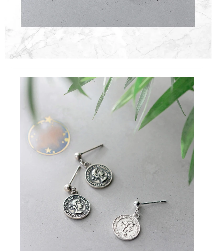 Vintage Avatar Drop Pendant Coin Earrings Punk Gold Color S925 Sterling Silver Dangle Earring Brinco for Women Statement Jewelry (12)