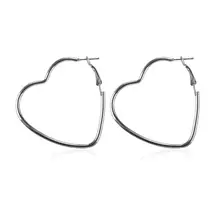 Siêu Sexy Vàng Bạc Lớn Tim Hollow Hoop Earrings Đối Với Phụ Nữ Quá Khổ Wedding Party Statement Bông Tai Hữu Trang Sức(China)