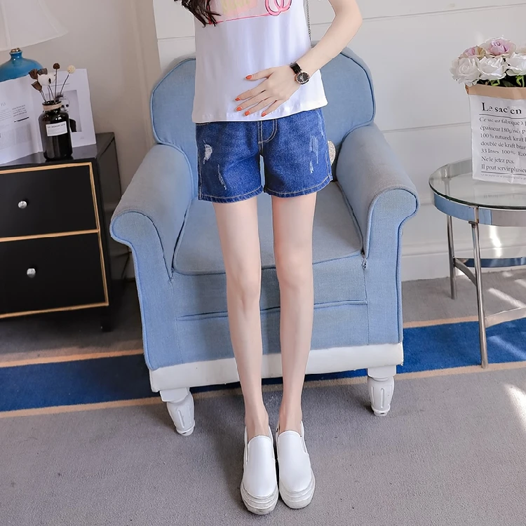 Jeans Maternity Shorts Summer Denim Shorts For Pregnant Women Gravidas Clothing Pregnant Clothes Elastic Abdominal Pants