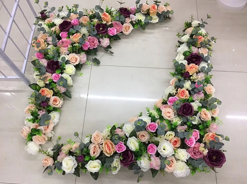 1 Набор, 120 см, европейский стиль, сделай сам, свадебное украшение, сценический искусственный цветок, настенная АРКА, Шелковая Роза, пион, растение, смешанный дизайн, цветок, стена