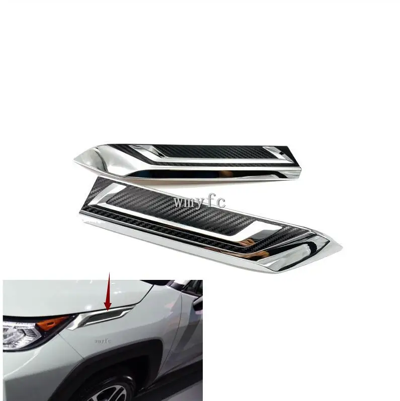 

For Toyota RAV4 2019 2020 High Quality ABS Chrome Front Head Light Lamp Eyelids Garnish Cover Trim Car Accessories