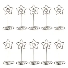 Горячая распродажа 10 шт металлическая звезда стол номер фото держатель подставки для свадьбы Вечерние посиделки