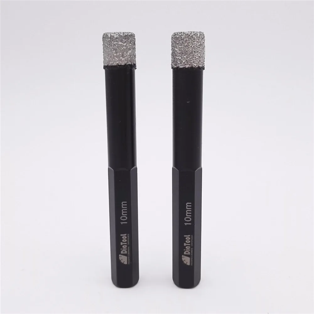 

DIATOOL 2pcs 10mm Vacuum Brazed Diamond Core Bits With Hexagon Shank Dry Drilling Bits Professional Quality Hole Saw Drill Bits