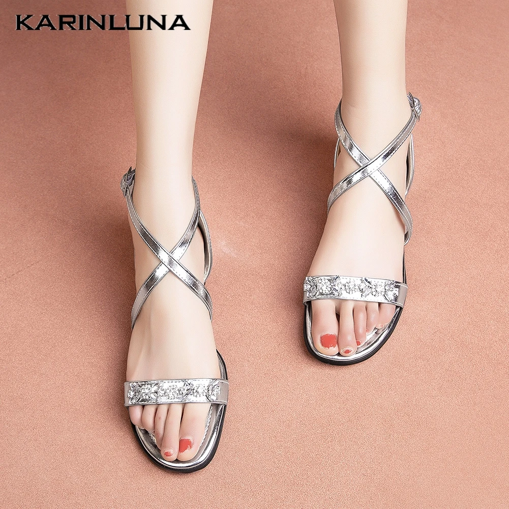

Hot Small plus size 28-52 leisure comfortable flat Summer women Shoes woman flip flops crystals shoes woman sandals 2019