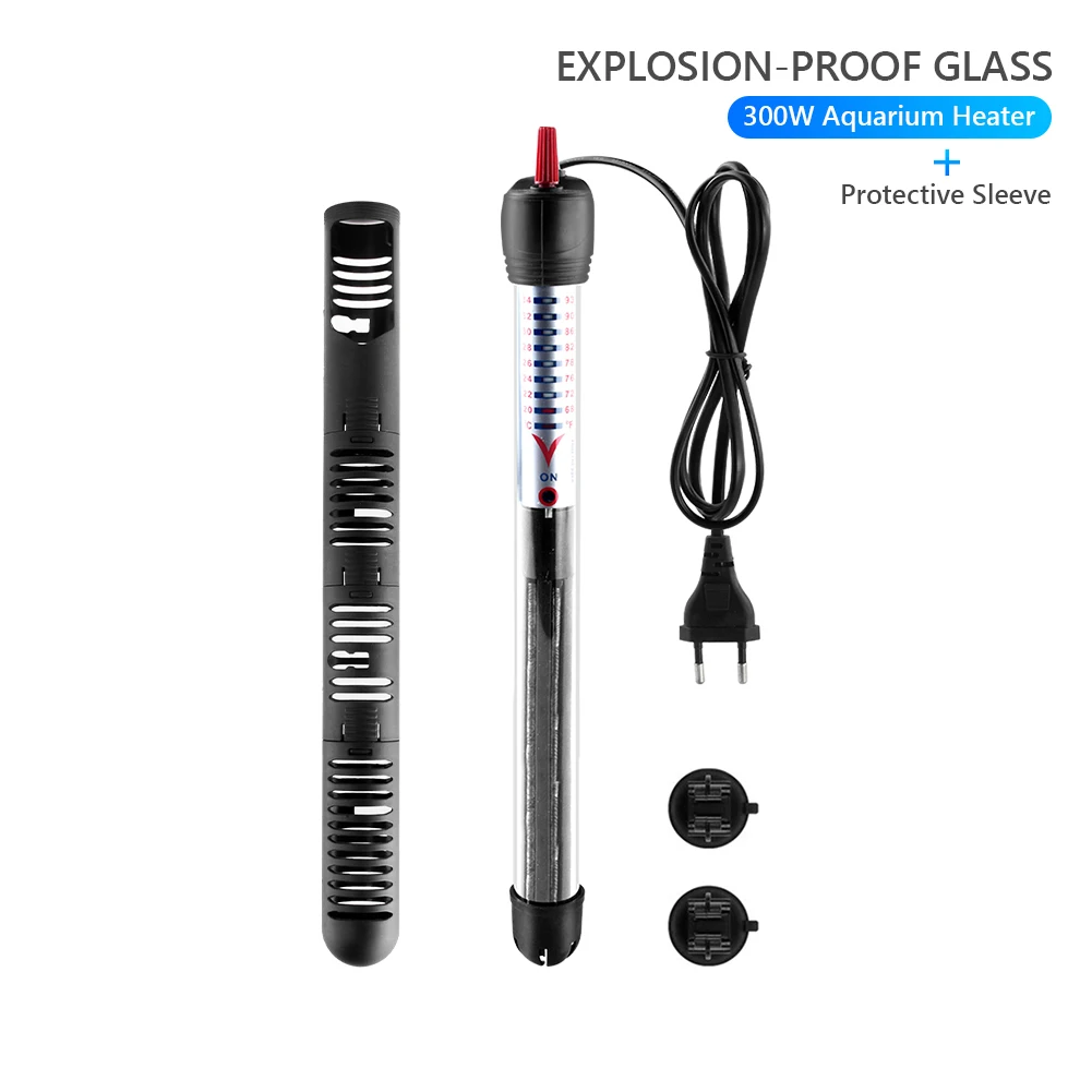 220v Aquarium Submersible Fish Tank Automatic Water Heater Eu Plug Constant Temperature Heating Rod With Protective Sleeve - Цвет: 300W   38.3CM