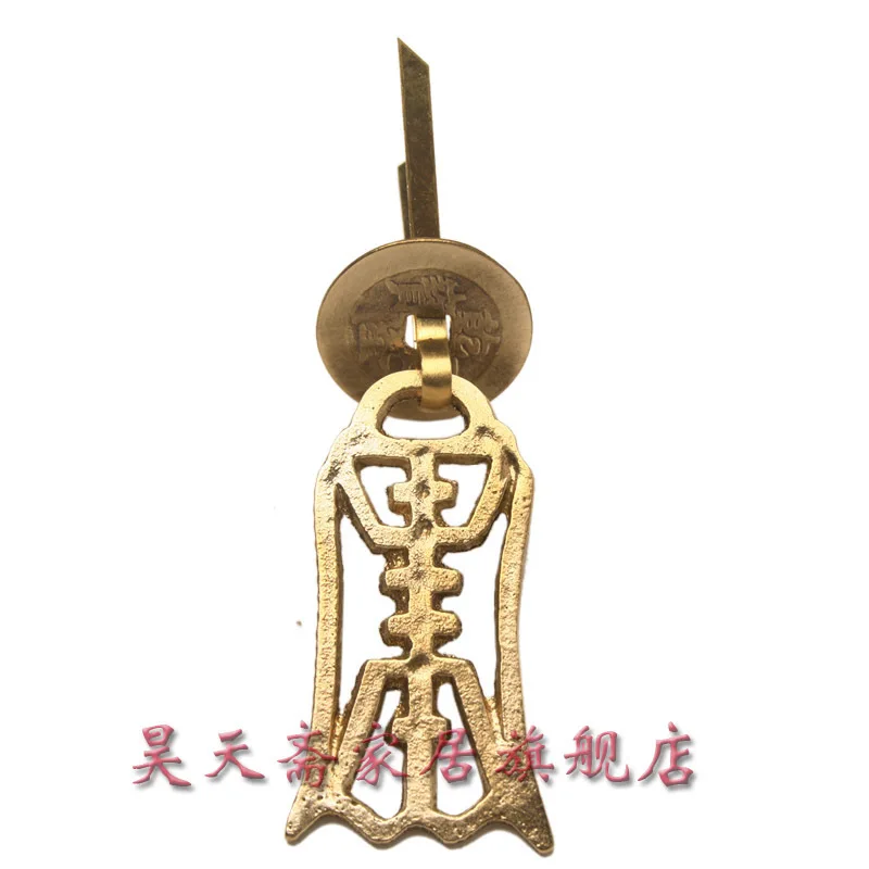 

[Haotian vegetarian copper] cabinet handle \ drawer antique copper handle \ furniture handle copper HTE-128