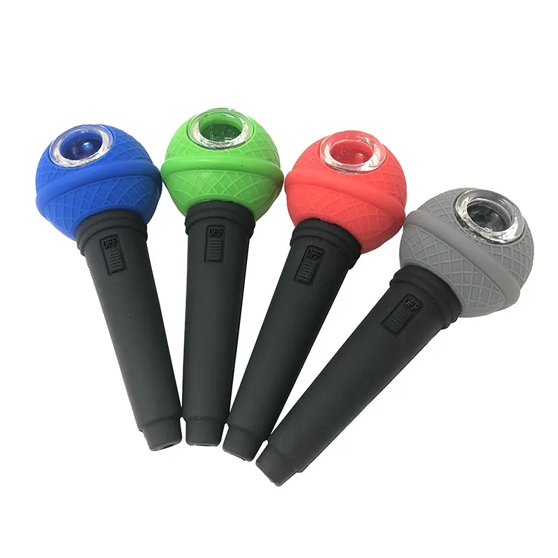 

Microphone Fashion Silicone Portable Tobacco Pipe Creative-pocket Smoking Pipe Smoking Accessories Cigar Pipes For Smoking