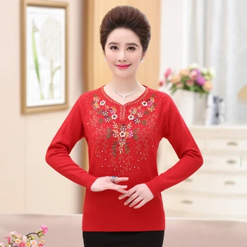 

Mother Knitting Clothing 2020 New Women's Autumn And Winter Sweater Pullover Loose Long-sleeve Knitted Wool Basic Shirt Tops