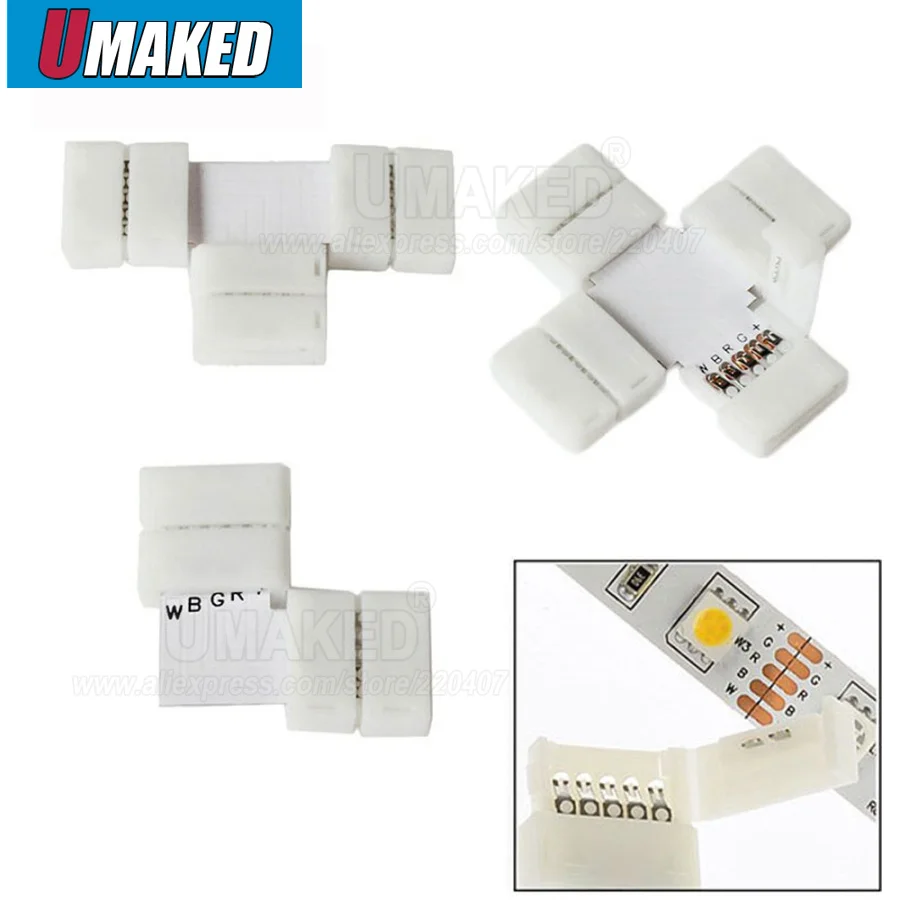 

4pins "+" shape Led strip connector, RGB strip connector, 12V 10mm connector,Corner connector for RGB strip light