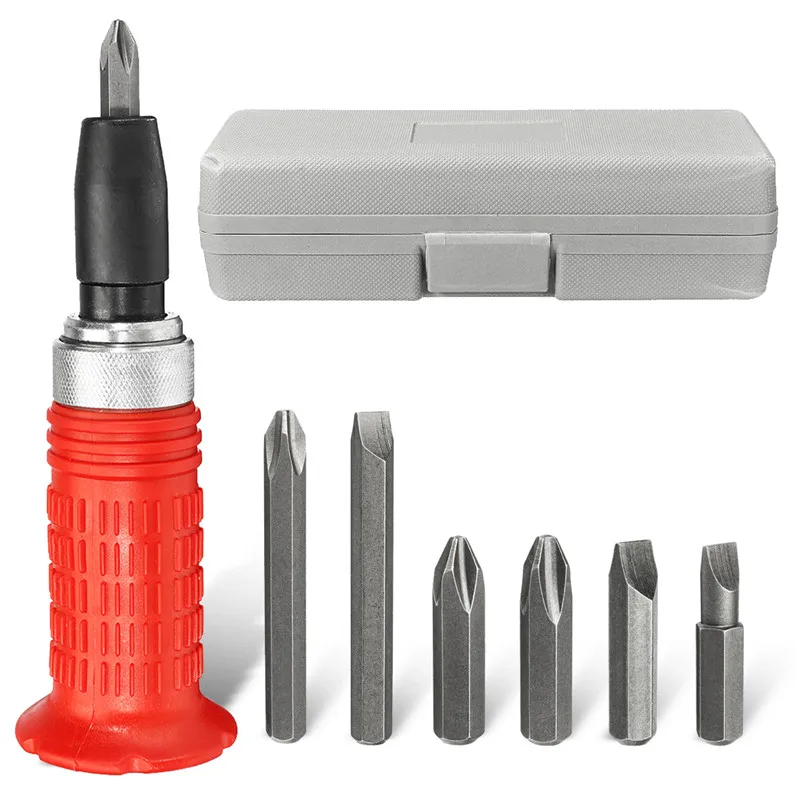 

Impact Screwdriver Driver Set Carbon Steel Multi Bits Hammer Socket Repair Tools Kit Storage Box Screwdriver Head Set Universal