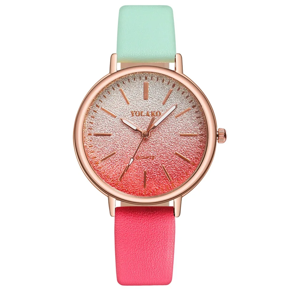 

The new female student watch ladies personality clash PU belt Korean quartz gift watch Wristwatch Relogio Femino Zegarek Damski