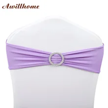 Awillhome 100 шт./упак. Председатель Группы Упругие спандекс стул Пояса Круглый кольцо для свадебного банкета партии украшения событий Домашний Текстиль