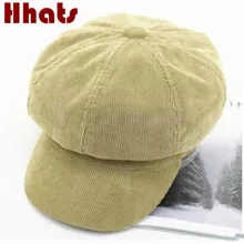 Которая в душе модная Вельветовая зимняя шапка с козырьком для женщин и мужчин вельветовые винтажные Плоские береты модная клетчатая маляр кепка газетчика