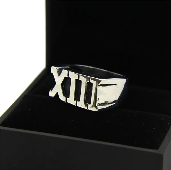 1pc Dropship Roma Number 13 Ring 316L Stainless Steel Fashion Biker New Men Boys XIII Cool Ring