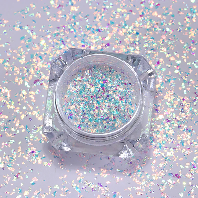 AB اللون بودرة لامعة للأظافر الترتر نجمة غير النظامية جولة قزحي الألوان مسمار رقائق مانيكير مسمار الفن الديكور ل هلام البولندية AB اللون بودرة لامعة للأظافر الترتر نجمة غير النظامية جولة قزحي الألوان مسمار رقائق مانيكير مسمار الفن الديكور ل هلام البولندية