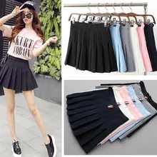 Летний Для женщин плиссированные юбки Harajuku мини-юбка Высокая Талия опрятный милые сексуальные юбки Для женщин S SK001